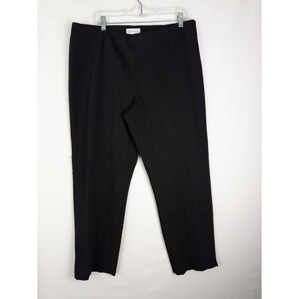 VTG NWT $99 Neiman Marcus Pants Womens 16 Black Solid Career Office Ankle‎